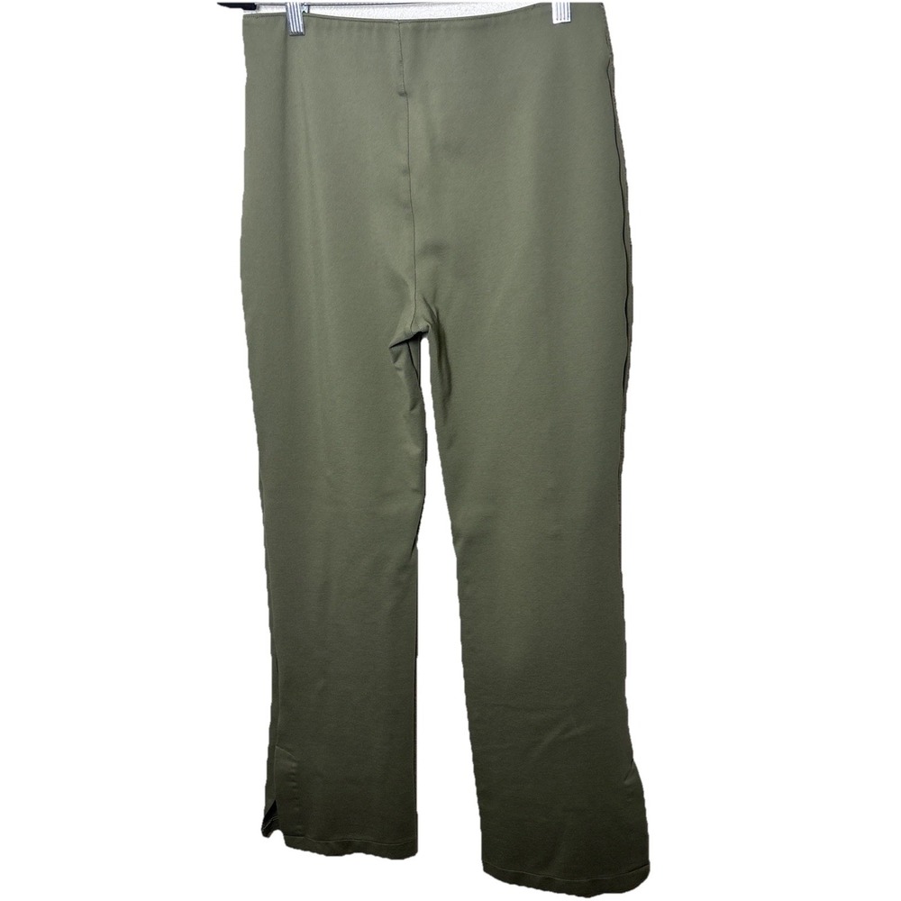 Abercrombie & Fitch Green Trousers Pants Pleated Split Hem Flare-Bottom Size L - Picture 4 of 12